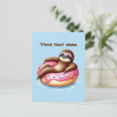 Leuke zomerse aanpasbare strandluiaard briefkaart (Staand voorkant)