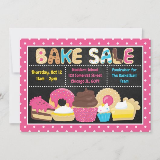 Leuke zomerse bakverkoop op school kaart (Voorkant)