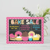 Leuke zomerse bakverkoop op school kaart (Staand voorkant)