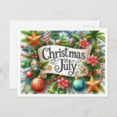 Leuke zomerse kerst in juli vakantie briefkaart (Voorkant / Achterkant)