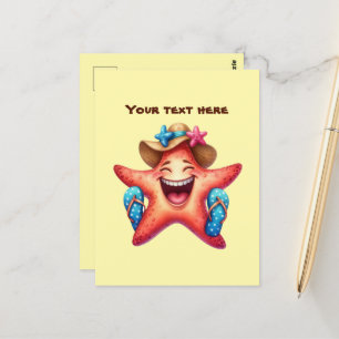 Leuke zomertijd aanpasbare strand zeester  briefkaart