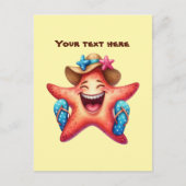 Leuke Zomertijd aanpasbare strand zeester Briefkaart (Voorkant)