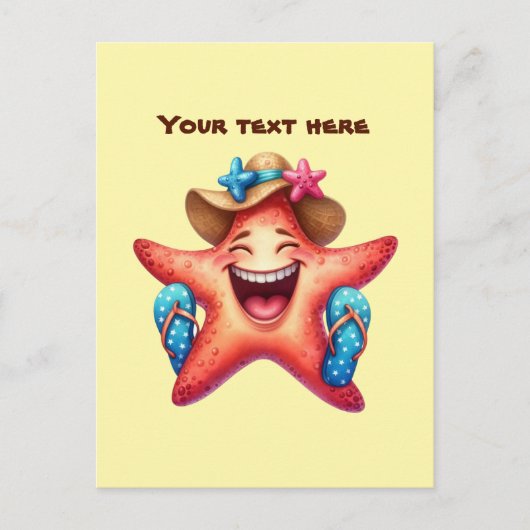 Leuke Zomertijd aanpasbare strand zeester Briefkaart (Voorkant)