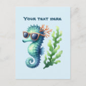 Leuke zomertijd aanpasbare zeepaard briefkaart (Voorkant)