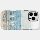 Leuke zomervakantie Sandy Beach Seagulls Case-Mate iPhone Case (Achterkant (horizontaal))