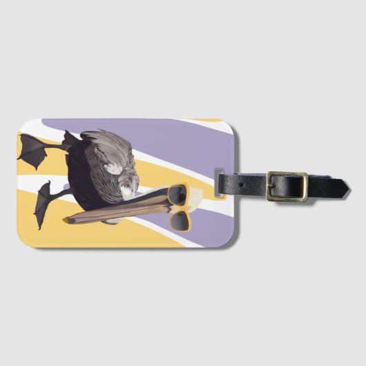 Leuke Zomervibes Pelikaan Vogel Bagagelabel (Voorkant (horizontaal))