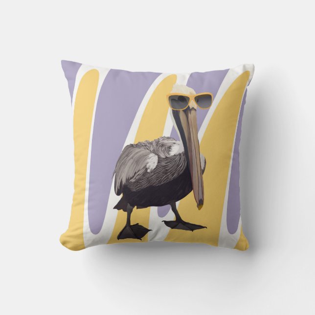 Leuke Zomervibes Pelikaan Vogel Kussen (Voorkant)