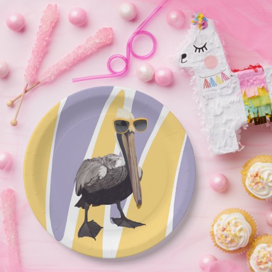 Leuke Zomervibes Pelikaan Vogel Papieren Bordje (Feest)