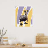 Leuke Zomervibes Pelikaan Vogel Poster (Keuken)