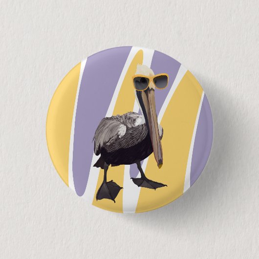 Leuke Zomervibes Pelikaan Vogel Ronde Button 3,2 Cm (Voorkant)