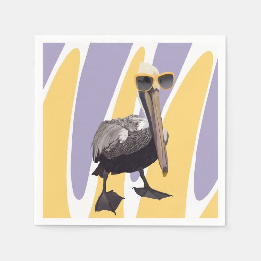 Leuke Zomervibes Pelikaan Vogel Servet (Voorkant)