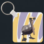 Leuke Zomervibes Pelikaan Vogel Sleutelhanger<br><div class="desc">Draag de zorgeloze zomerse spirit met je mee, waar je ook gaat met deze "Fun Summer Vibes Pelican" Bird Sleutelhanger. Deze heerlijke sleutelhanger is voorzien van een relaxte pelikaan met stijlvolle zonnebril tegen een pastel golvende gele en paarse achtergrond, die de essentie van een zonnige stranddag vastlegt. Het voegt niet...</div>