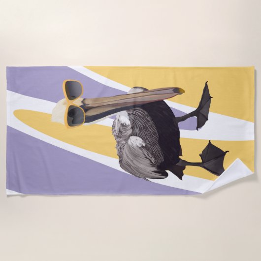 Leuke Zomervibes Pelikaan Vogel Strandlaken (Voorkant)