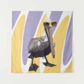 Leuke Zomervibes Pelikaan Vogel Wandkleed (Voorkant)