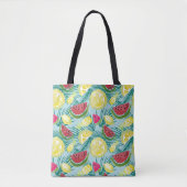 Leuke Zomervruchten Watermeloen Ananas Citroenen Tote Bag (Voorkant)