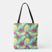 Leuke Zomervruchten Watermeloen Ananas Citroenen Tote Bag (Achterkant)