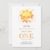 Leuke zon eerste reis rond de zon eerste verjaarda kaart (Voorkant)