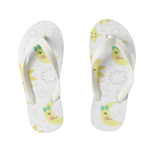 Leuke zon en maan kinder teenslippers (Voetbed)