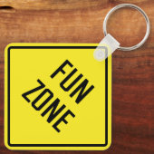 Leuke Zone Metalen Vierkante Sleutelhanger (Achterkant)