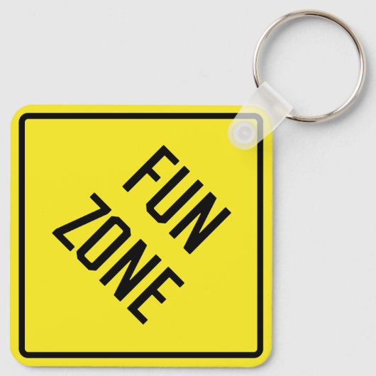 Leuke Zone Metalen Vierkante Sleutelhanger (Achterkant)