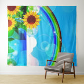 Leuke Zonnebloem Foto Achtergrond Tapijt Wandkleed (In Situ (horizontaal))