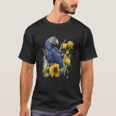 Leuke Zonnebloem Hyacint Macaw Blauwe Waterverf Pa T-shirt (Voorkant)