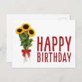 Leuke zonnebloemen botanische bloemverjaardag brie briefkaart (Voorkant / Achterkant)