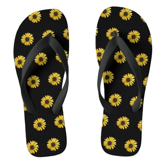 Leuke zonnebloemen teenslippers (Voetbed)