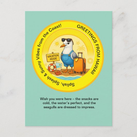 Leuke zonnige bestemming Seagull Beach Groet Briefkaart (Voorkant)