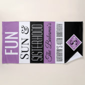 Leuke, zonnige & zusters Personal Handdoek Paars (Voorkant)
