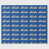 Leuke Zoo Dieren op Speelgoed Train Leeuw Giraffe Cadeaupapier (Vlak)