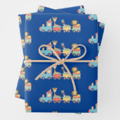 Leuke Zoo Dieren op Speelgoed Train Leeuw Giraffe Inpakpapier Vel (In situ)