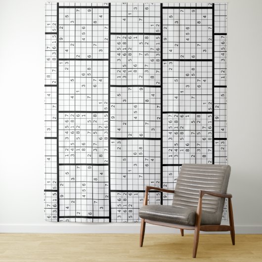 Leuke ZOOM Virtuele Vergadering SUDOKU Achtergrond Wandkleed (In situ)