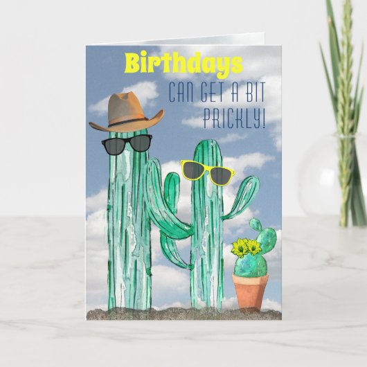 Leuke Zuidwestelijke Aquarel Cactus Sjabloon (Voorkant)