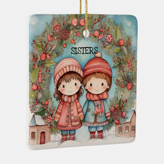 Leuke zusters keramisch ornament (Rechts)