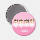 Leuke zwaan ballerina meisjes gepersonaliseerde ma magneet (Voorkant / Achterkant)
