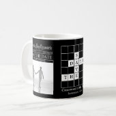 Leuke Zwart-Wit Krant Save the Date Koffie Koffiemok (Voorkant links)