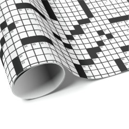 Leuke zwart-wit kruiswoordpuzzel spel cadeaupapier