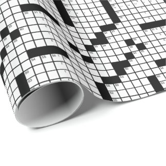 Leuke zwart-wit kruiswoordpuzzel spel cadeaupapier
