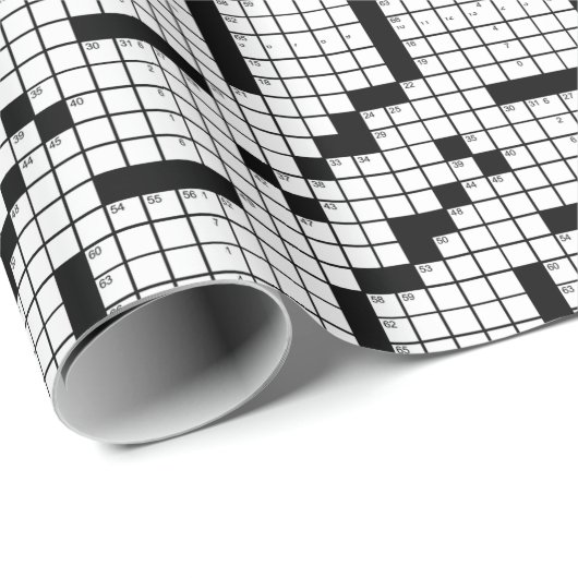 Leuke zwart-wit kruiswoordpuzzel spel cadeaupapier (Rol Hoek)
