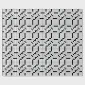 Leuke zwart-wit kruiswoordpuzzel spel cadeaupapier (Vlak)