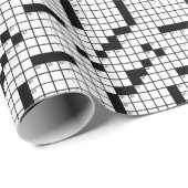 Leuke zwart-wit kruiswoordpuzzel spel cadeaupapier (Rol Hoek)