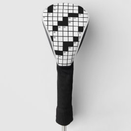 Leuke zwart-wit kruiswoordpuzzel spel golfheadcover