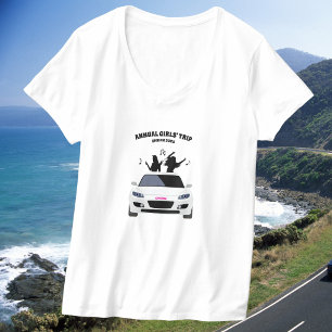 Leuke zwart-wit T-shirt voor meidenreis