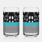 Leuke zwart-wit twee-print set blikvorm glas (Rechts)