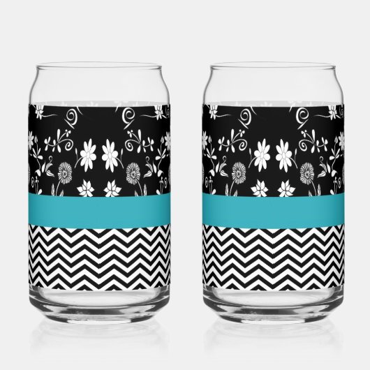 Leuke zwart-wit twee-print set blikvorm glas (Rechts)