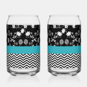 Leuke zwart-wit twee-print set blikvorm glas (Achterkant)