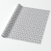 Leuke zwart-witte verweven lijnen cadeaupapier (Uitgerold)