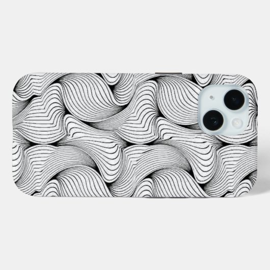Leuke zwart-witte verweven lijnen Case-Mate iPhone case (Achterkant (horizontaal))