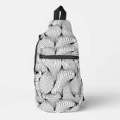 Leuke zwart-witte verweven lijnen sling bag (Voorkant)